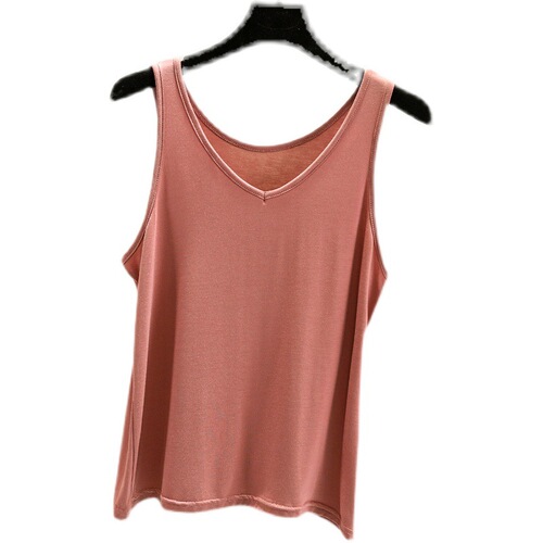 Modal V-neck Thin Vest Women's Summer Sleeveless T-shirt Loose Inner Top Versatile Solid Color Simple Bottoming Shirt