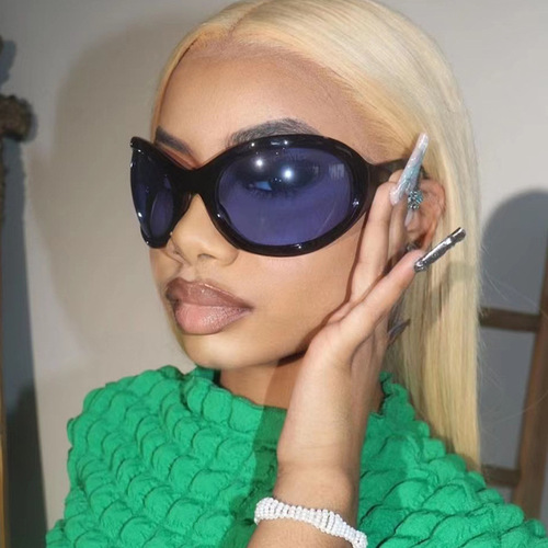  New Arrival Cross-Border Futuristic Oversized Sunglasses: Bold Y2K-Style European & American Design, Dramatic Trendsetter Shades Perfect for 