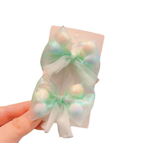 Candy color hairpin hairpin Mermaid colorful girls hair accessories colorful children's hair accessories mesh ball bow hairpin