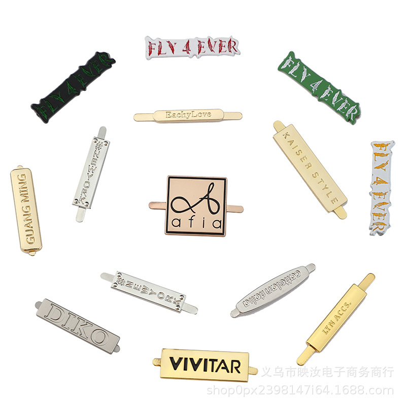 工厂批发DIY手作包前幅装饰标牌 锌合金铭牌方圆形手作多色字母牌