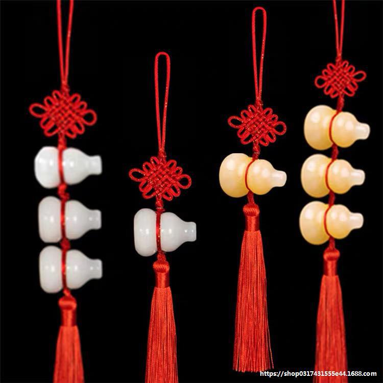 2026 Autumn Simple Gourd-Shaped Home Hanging Decoration for Entrance and Car Interior Resin Craft