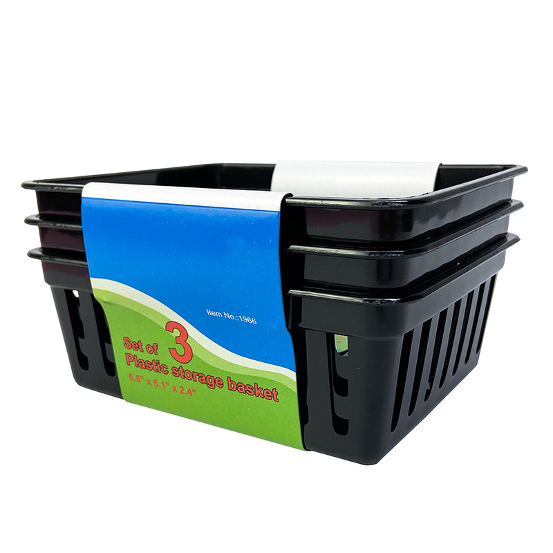 Caja de almacenamiento de artículos diversos de estilo japonés caja de plástico de escritorio caja de organización cosmética rectangular fabricante de cesta de almacenamiento de cocina