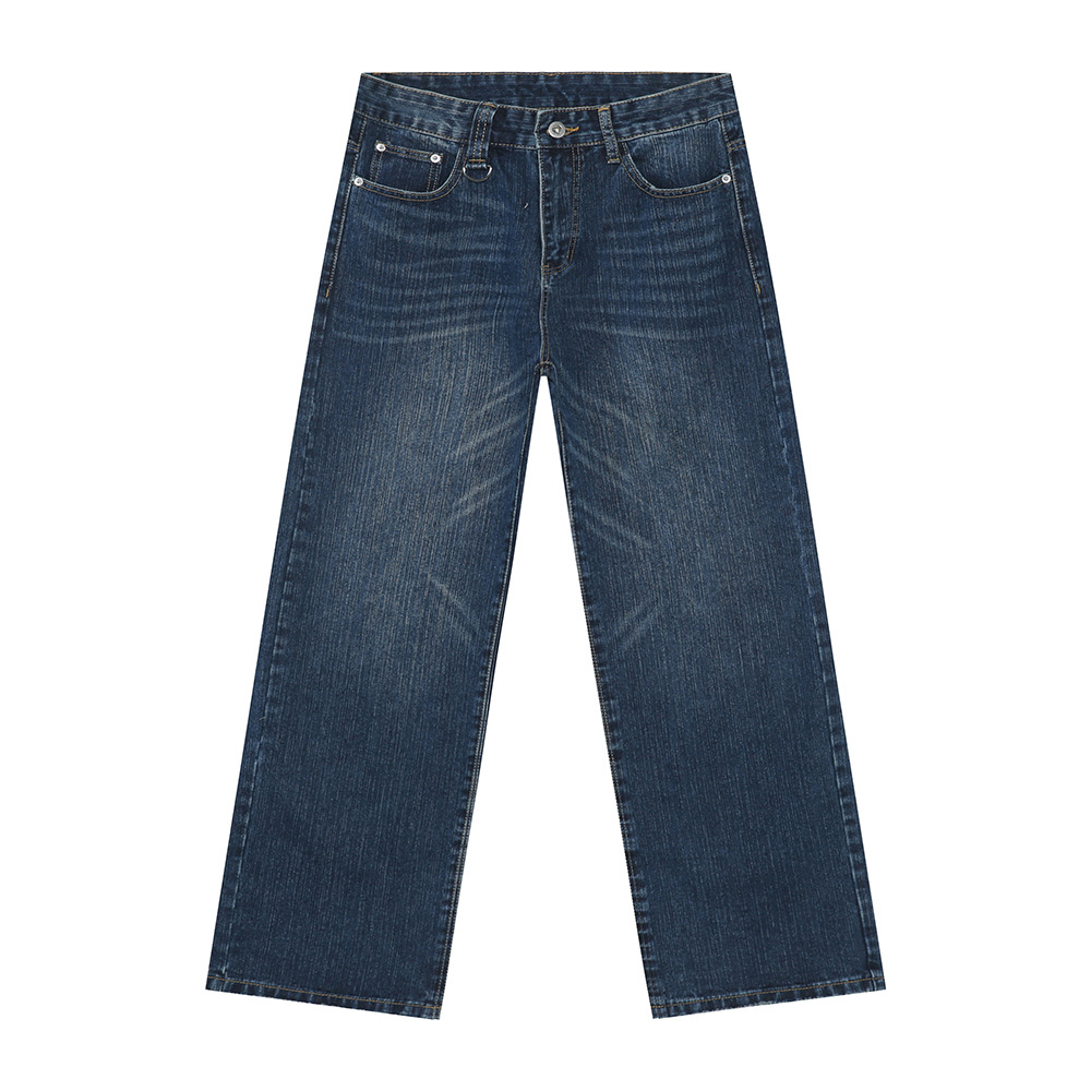 MTLCLOTHES Hombres| Otoño nuevos productos personales lavable gato barba jeans limpio suelto pantalones rectos