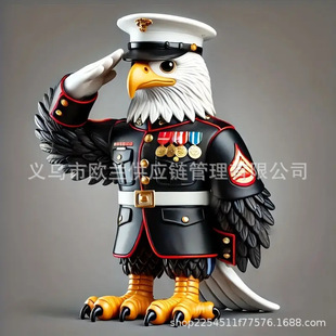 Cross-border Hot Sale Crafts Eagle Soldier Desktop Resin Ornaments Ornaments Tribute Veterans