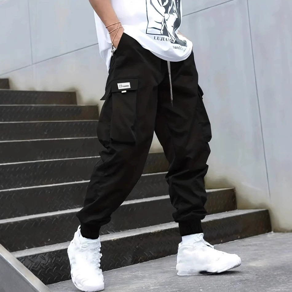 Трансграничные кроссовки большого размера комбинезоны 2024 осенние японские приливные бренды мужские повседневные брюки мульти-карманные подростковые свободные ножки