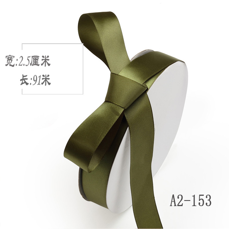 2,5 cm de doble cara cinta de poliéster arco DIY tejido cinta de seda ramo fresco fruta caja de regalo accesorios de ropa embalaje