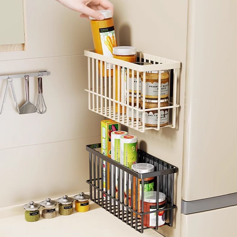 Refrigerador de cocina estante de succión magnética bolsa de película de plástico artefacto de toalla de papel sin perforación condimento doméstico estante de almacenamiento de película de plástico