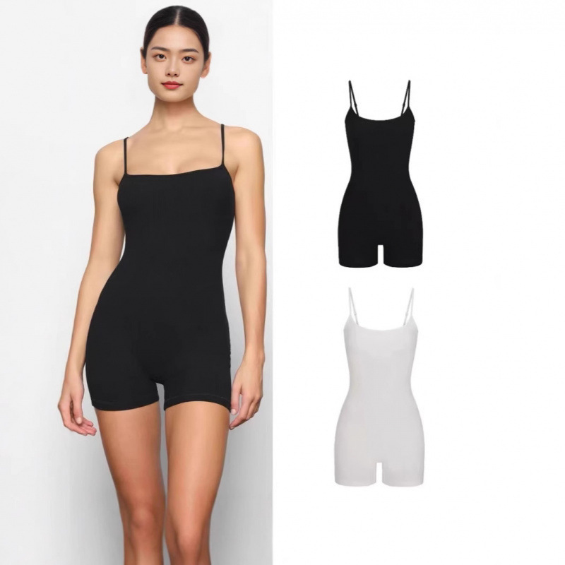 Skims Kardashian-Style Soft Lounge Scoop Onesie Camisole Jumpsuit Shorts