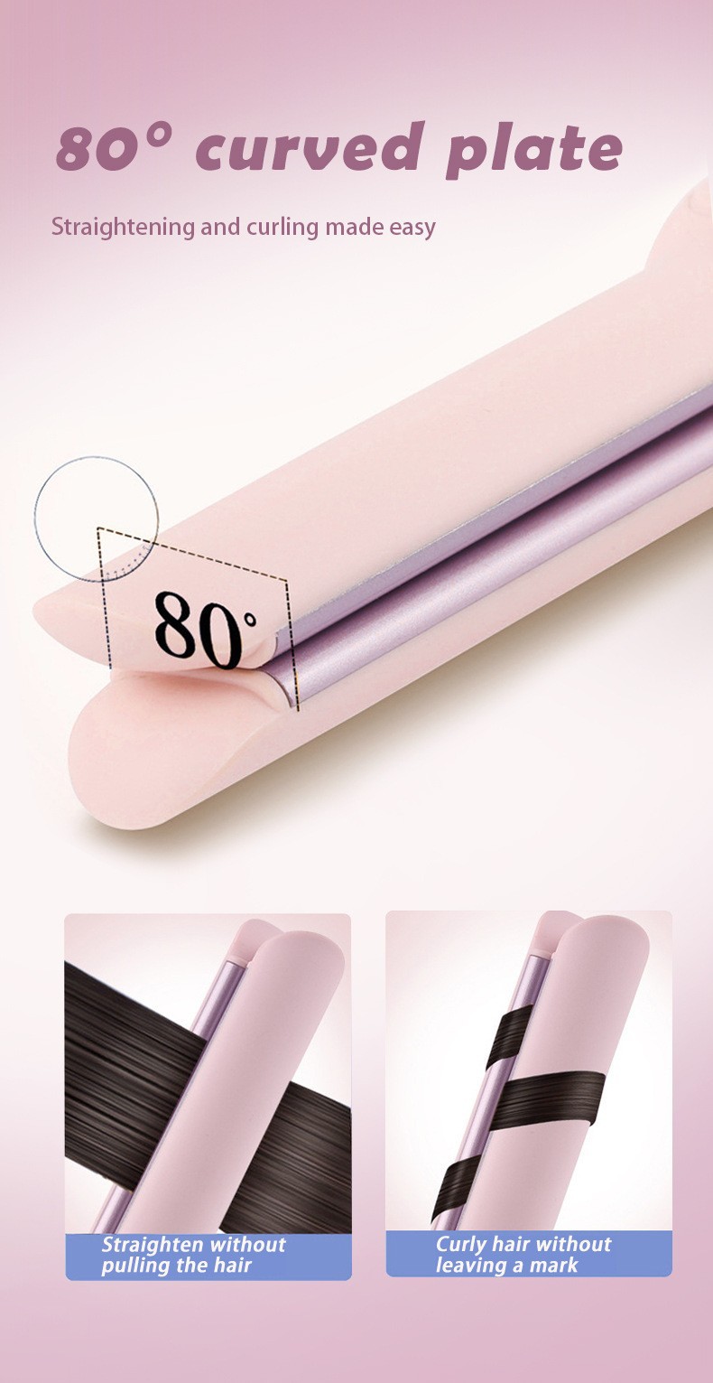 4-in-1 haarstylingtool voor droog en nat haar: krul- en stijltang. Zachte, constante temperatuurregeling voor naar binnen gekrulde, luchtige pony._voghion.com