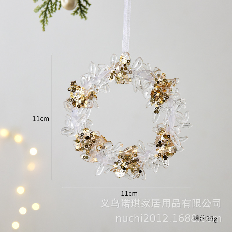 NUCHI クロスボーダー クリスマス装飾 アクリル クリスタル ペンダント スノーフレーク ガーランド クリスマスツリー 小さなペンダント|undefined