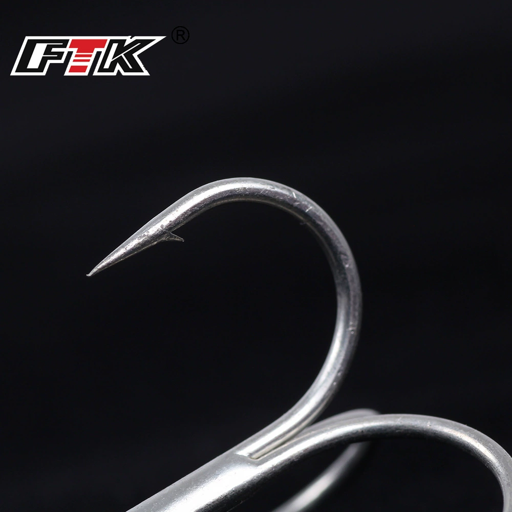 FTK three -book hook 10 tin -plated rust -proof sea hooks three anchor hooks remotely shot high -carbon steel with inverted cross -border wholesale