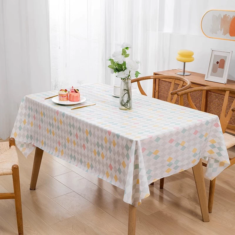 Rectangular disposable tablecloth kindergarten holiday party Christmas plastic tablecloth hotel autumn outing round table