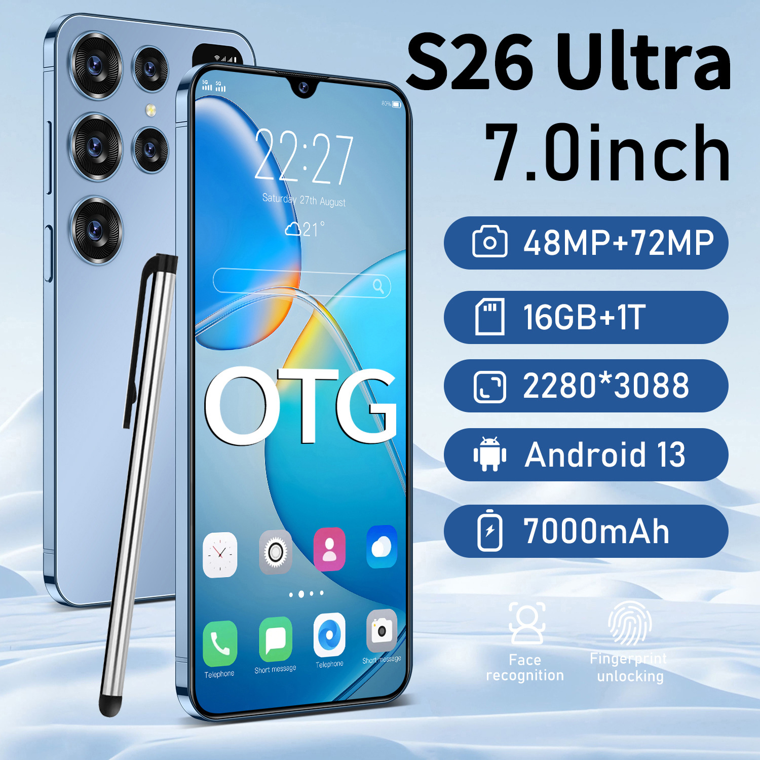 New Cross-border S26 Ultra Android Smart 5g Phone 7.3inch Android...