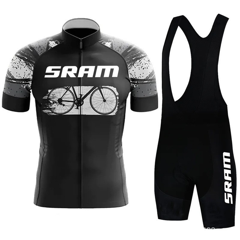 2024 Summer SRAN Tour de France Short-sleeved suit Sweat-wicking Moisture-absorbing Road Bike Riding Clothing Drawable Design
