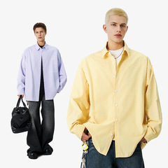 捷展YOU货|防风条纹衬衫25秋季新品潮牌薄款开衫翻领男士休闲长袖