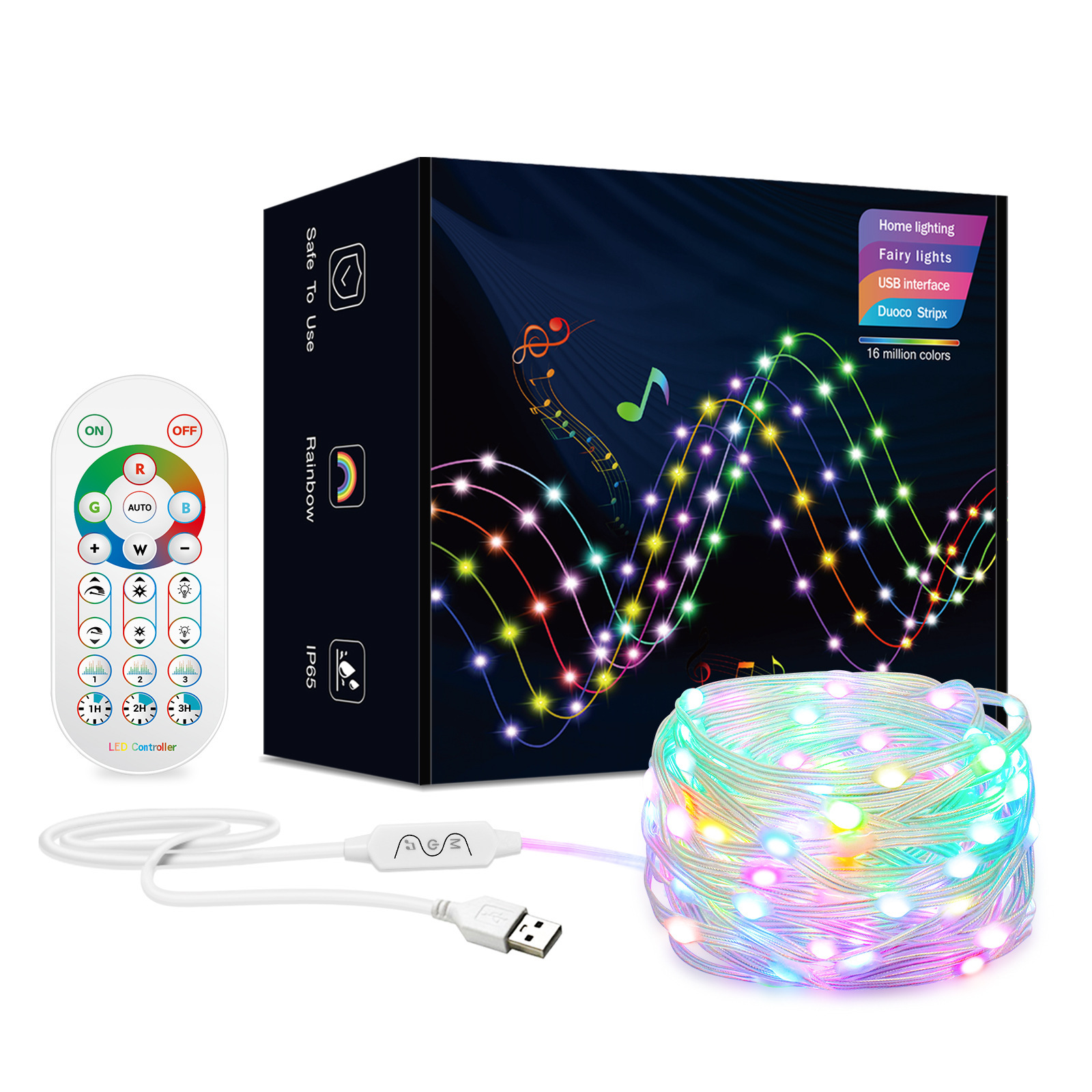 Manufactor Direct selling Christmas String decorate 5v Bluetooth APP Control leather thread RGB Indoor and outdoor festival wedding String