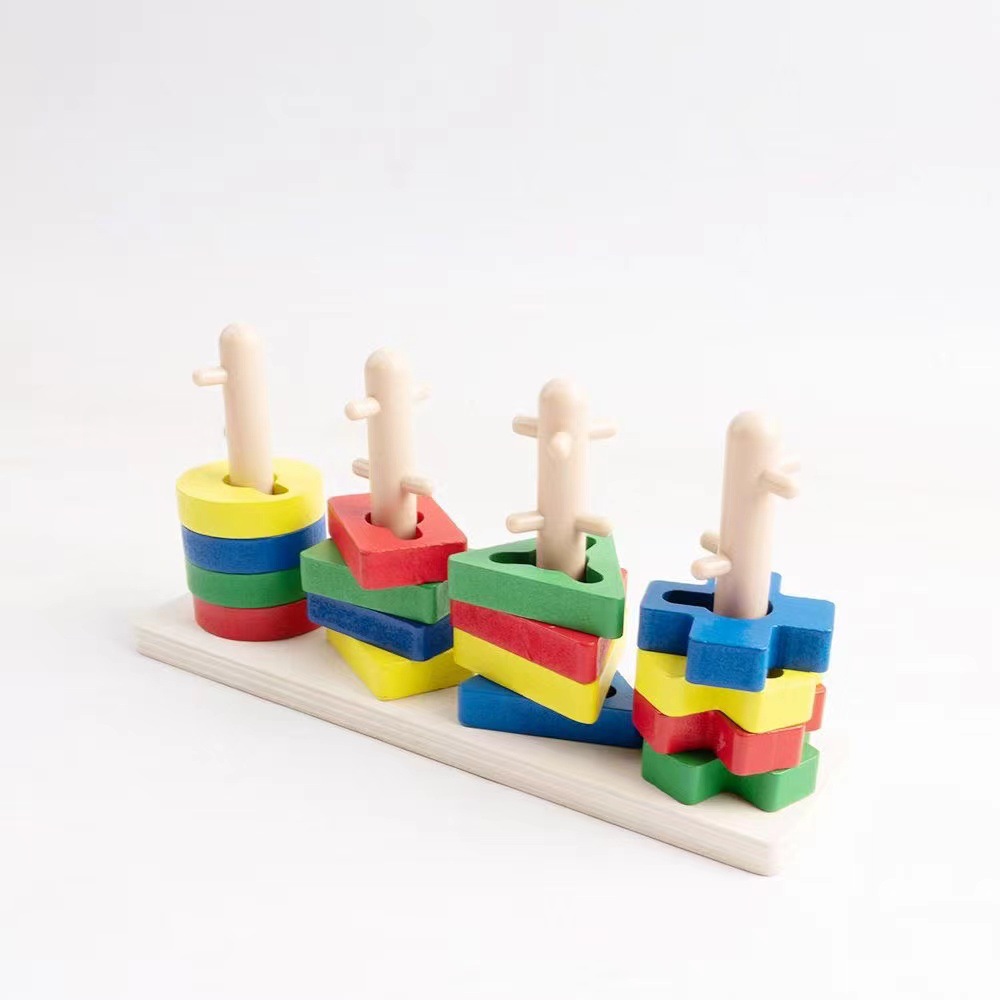 Niños de ocho tonos piano reloj arco iris torre cuatro conjuntos de placa de forma de columna torcida gusanos torcidos juguetes de puzzle bebés al por mayor