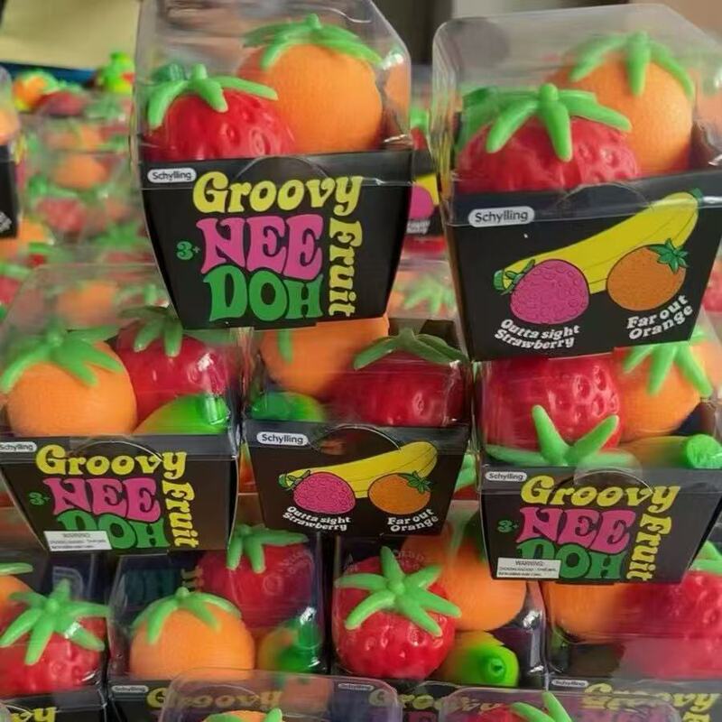 Cross-border new product needoh best-selling fruit party banana, orange, strawberry 3-in-1 stress-relief squeeze toy