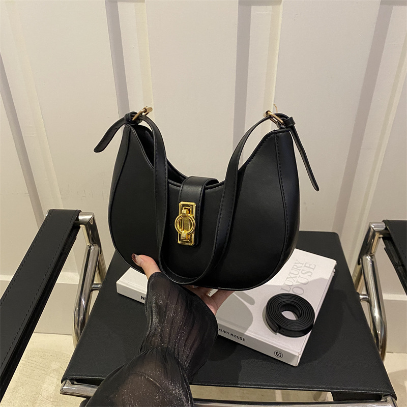 High-end Sense Bag Women's 2024 New Work Commuter Shoulder Underarm Bag All-match Crossbody Bag Niche Crescent Moon Bag