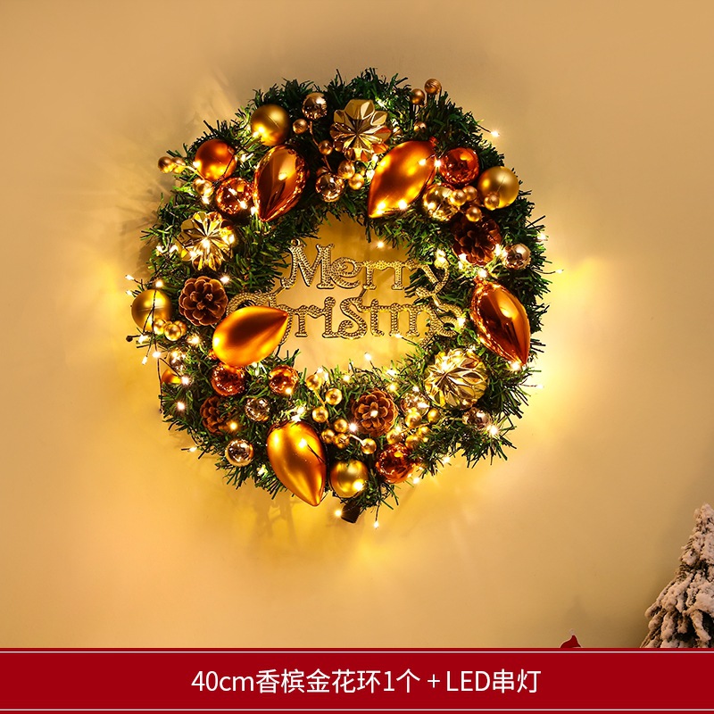 Decoraciones navideñas transfronterizas creativas guirnaldas navideñas puertas colgantes de caña ventanas atmósfera diseño de colgantes navideños