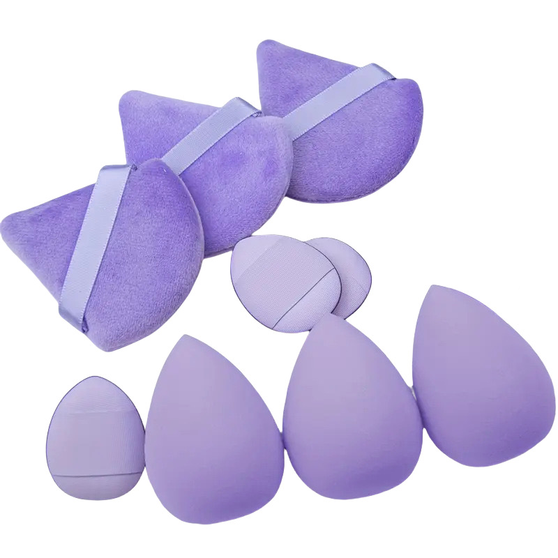 Explosiones transfronterizas de huevos de belleza 9 piezas mini polvo de pulgar flocado polvo de polvo de aire huevo de maquillaje huevo de maquillaje de color