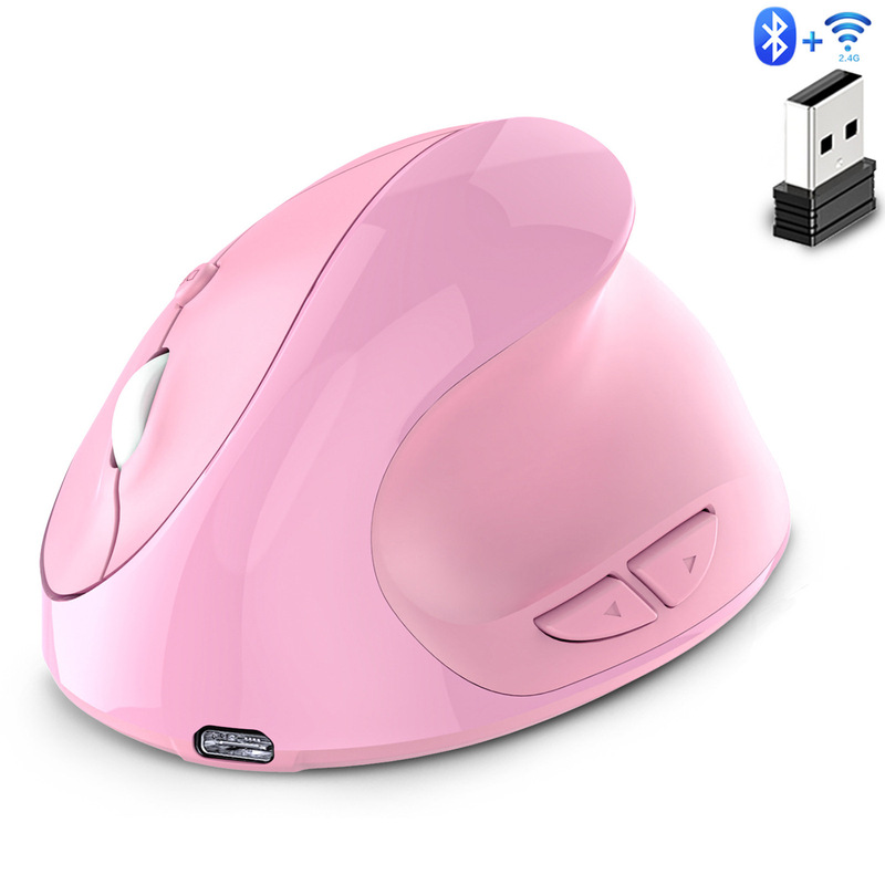 Cross-Border Ergonomic Mouse 2.4g Rechargeable Vertical Wireless Mouse Right-Handed Dual-Mode Silent in Stock