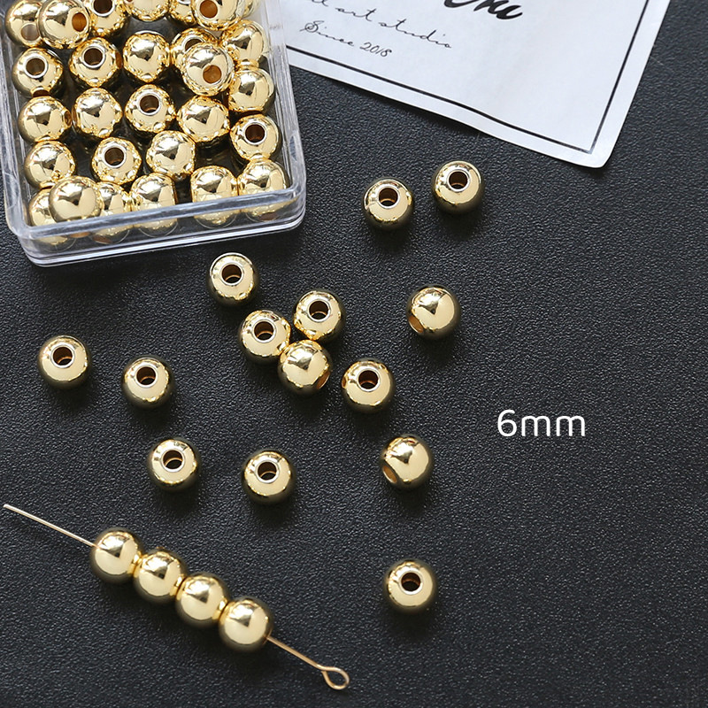 1 Set Copper Solid Color Beads display picture 12