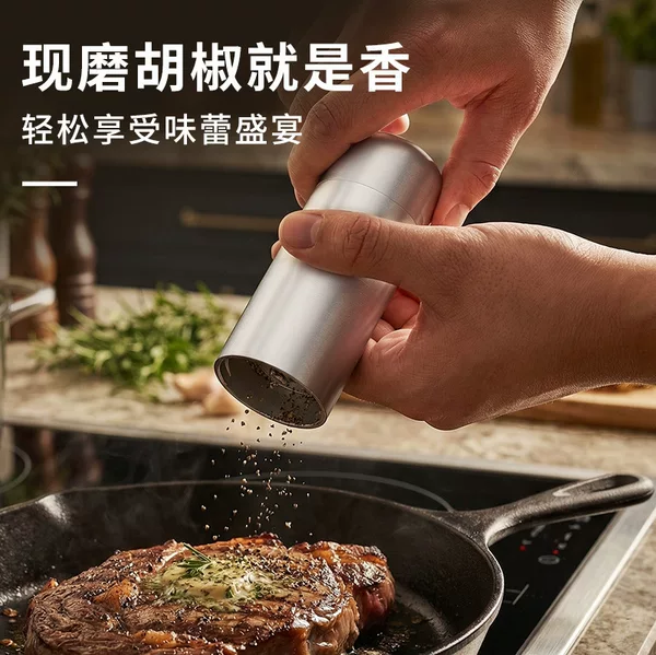 Aluminum Alloy Grinder Pepper Grinder Manual Fresh-Grinding Black Pepper Grinder Sichuan Pepper Grinder Seasoning Tool