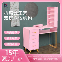 ピンク金メッキマニキュアテーブルマニキュア店マニキュア台シングルマニキュア台手首マット付き掃除機マニキュアテーブルクロスボーダー