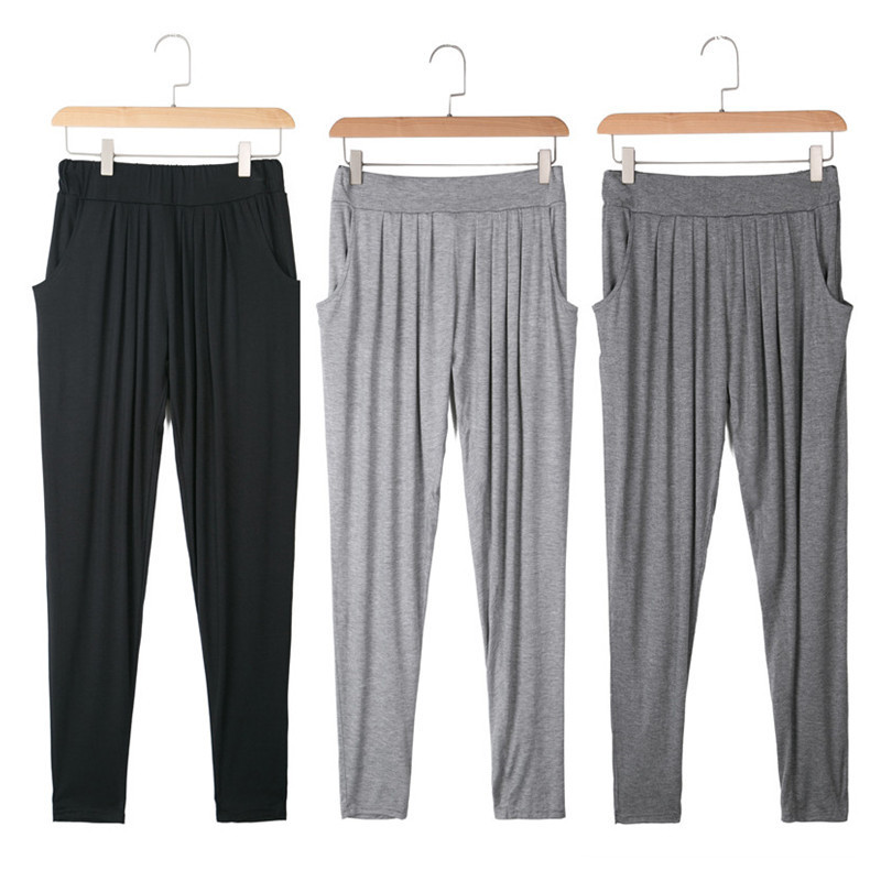 Casual Pants for Women Summer Thin Modal Sports Harem Pants High Waist Versatile Pure Color Loose Pants Plus Size Women's Pants