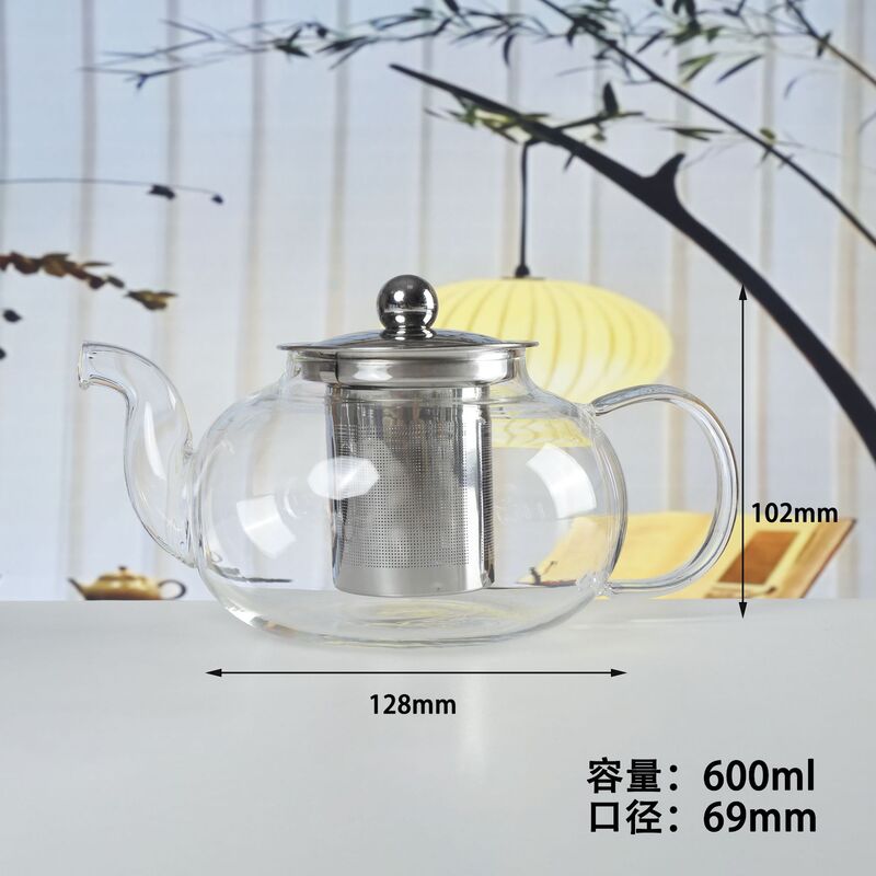 High Borosilicate High Temperature Resistant Glass Stainless Steel Filter Teapot Household Large Capacity Teapot Kung Fu Tea Set Teapot
