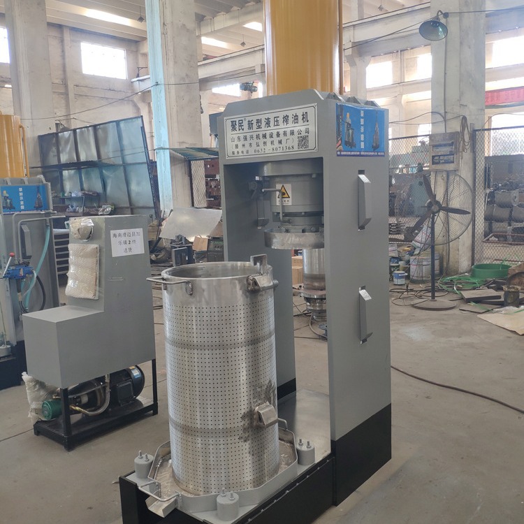 植物籽油新型液压榨油机     聚民牌榨油作坊茶油豆油立式榨油机