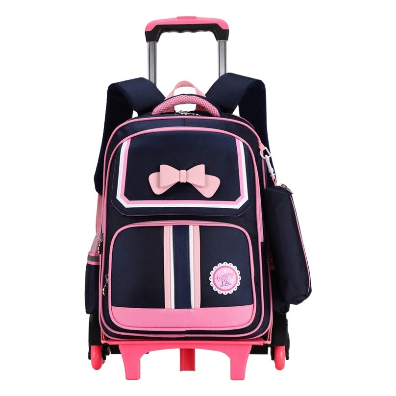 Los niños de la Escuela Primaria estudiante mochila niño bolsa de la carretilla Grado 3-5-6 6 6-12 años de edad de tres ruedas de la rueda grande subir escaleras