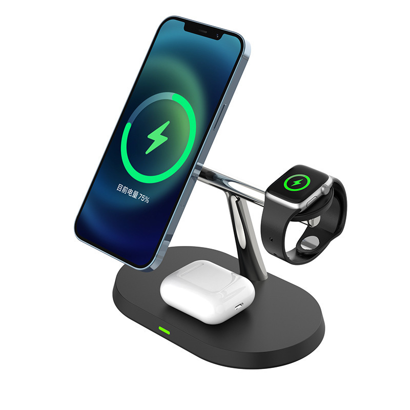 Three-In-One Wireless Charging Suitable for Apple Mobile Phones, Huawei Mobile Phones, Magnetic Charging, Earphones, Watch Wireless Charger