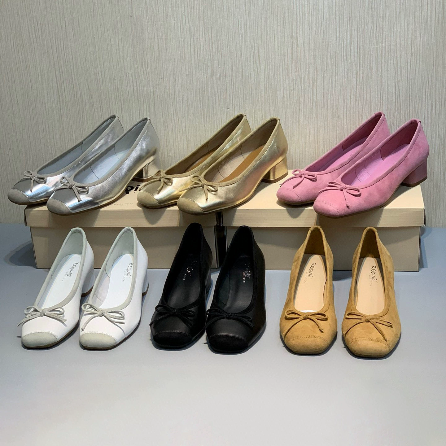 Супер мягкие балетные туфли из овчины женские туфли на каблуках с круглой головой кожаные банты толстые каблуки