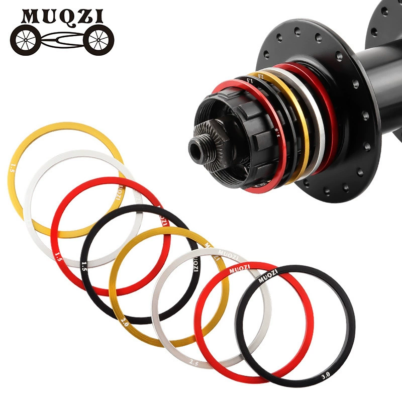 MUQZI Велосипед Центральная ось шайба барабан Башня Маховик шайба 1.5/2/2.5/3 мм Алюминиевый сплав Прокладка