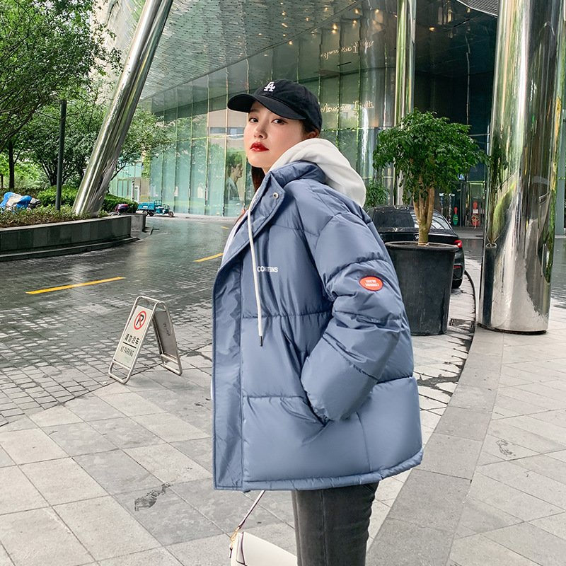 Invierno 2023 nuevo estilo coreano falso de dos piezas de algodón grueso ropa de moda de algodón de mujer pan largo chaqueta de algodón
