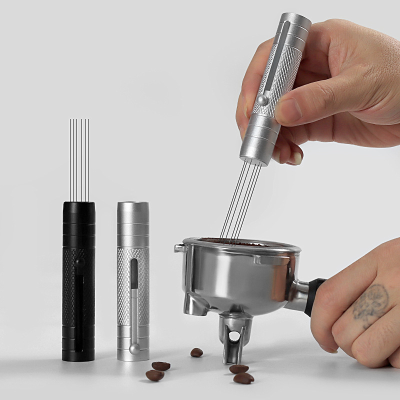 Retractable coffee cloth powder needle scattered block uniform cloth powder needle stirring powder loose powder needle stainless steel needle cloth powder device Retractable coffee cloth powder needle scattered block uniform cloth powder needle stirring powder loose powder needle stainless steel needle cloth powder device