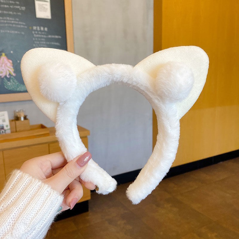 女の子の洗顔ヘッドバンド、かわいい漫画の猫のヘッドバンド、クマのイチゴの洗顔ヘアアクセサリー、メーカー在庫卸売|undefined
