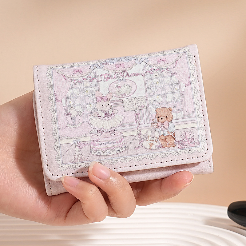 Girl's Dream Spring Picnic Series Cartoon Wallet Student Cute Original Design Anti-Degaussing Multi-Card Slot Women's Long Wallet Girl's Dream Spring Picnic Series Cartoon Wallet Student Cute Original Design Anti-Degaussing Multi-Card Slot Women's Long Wallet
