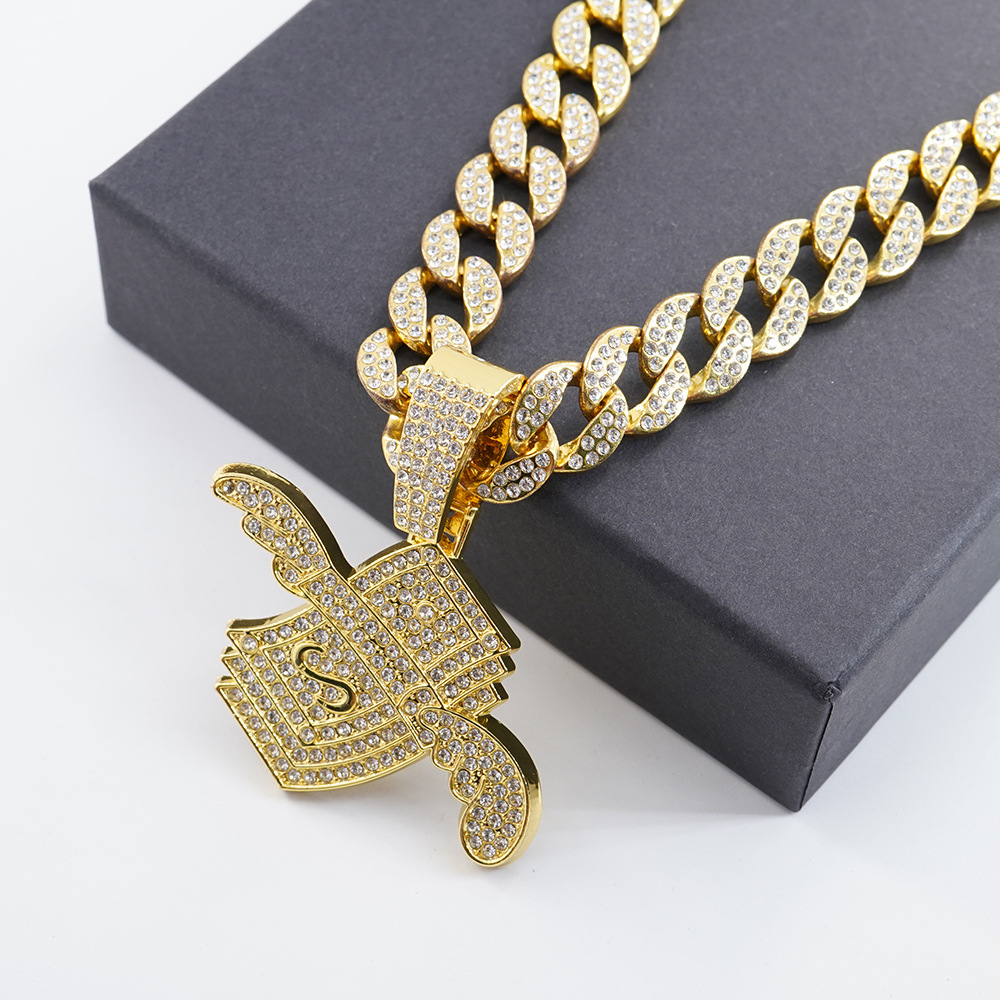 Europa y los Estados Unidos suministro transfronterizo venta caliente full diamond wings colgante de oro para hombres hip hop hip hop hip hop cool rap joyas