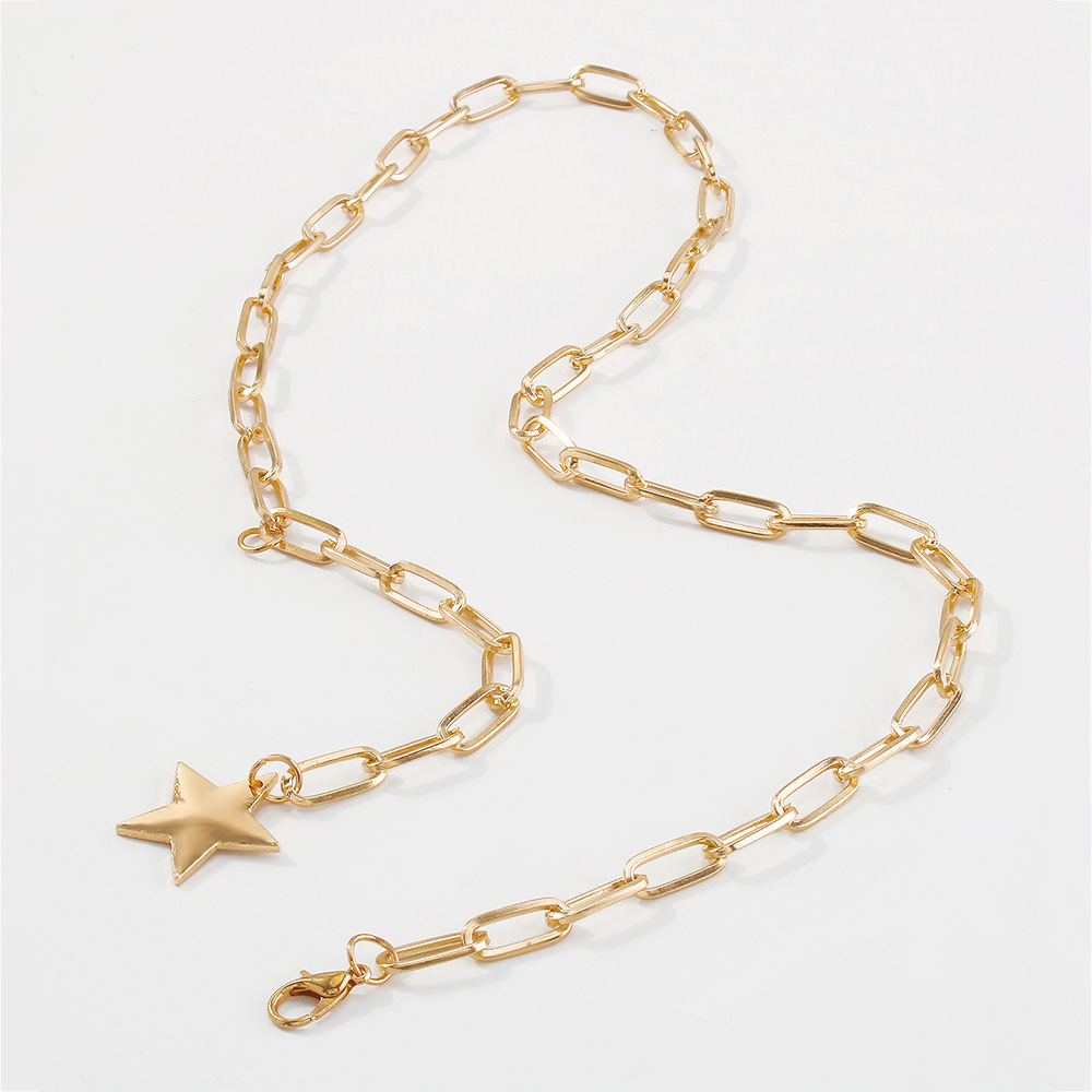 Simple Retro Irregular Geometric Long Star Necklace display picture 7