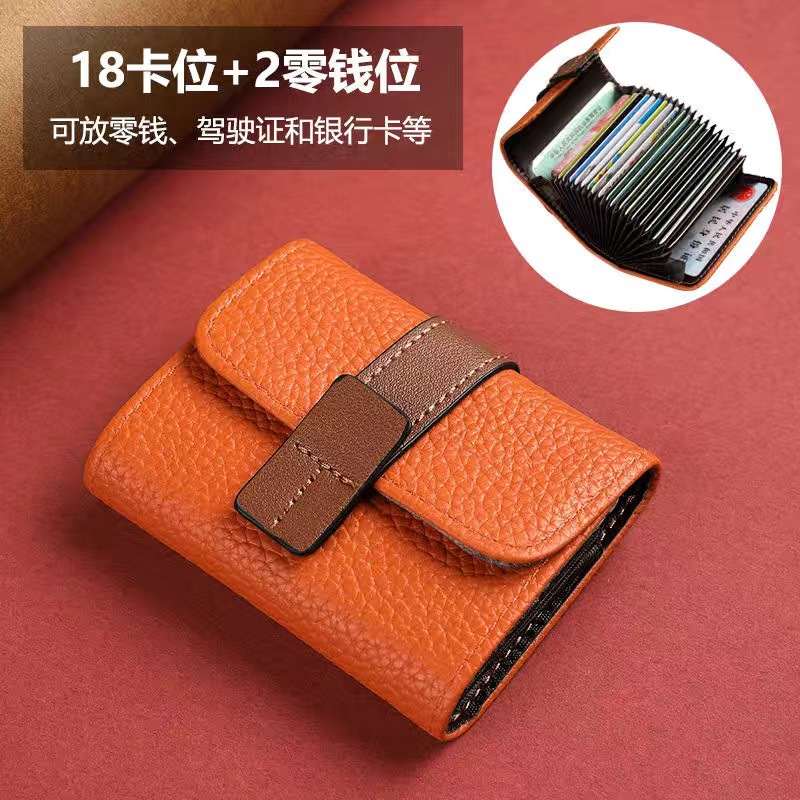 2022 nuevo órgano multi-Tarjeta bancaria titular monedero integrado Titular de la tarjeta retro contraste color pequeña hebilla simple de las mujeres