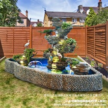 戶外大型假山流水花園庭院魚池噴泉水循環辦公室酒店室內水景擺件