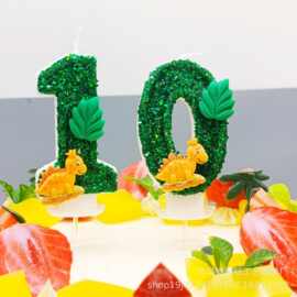 原创森林恐龙生日数字蜡烛亚马逊tuem等跨境蛋糕装饰派对气氛用品
