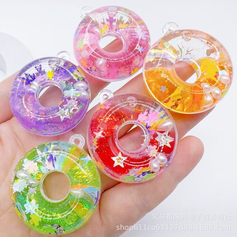 Creative Oil-Infused Pearl Swimming Ring Keychain, Cute Liquid Quicksand Pendant, Bag Accessory Pendant Wholesale Creative Oil-Infused Pearl Swimming Ring Keychain, Cute Liquid Quicksand Pendant, Bag Accessory Pendant Wholesale