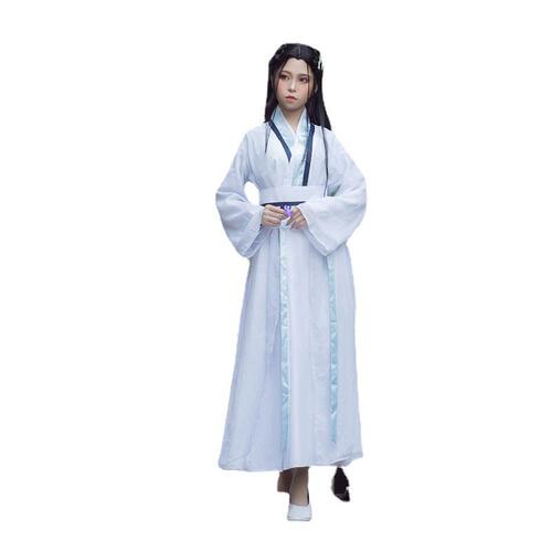 White Snake Story Inspired Bai Suzhen Costume with Small White Dress, Bai Diaozi Cosplay Costume, Ancient White Hanfu, White Ancient Costume