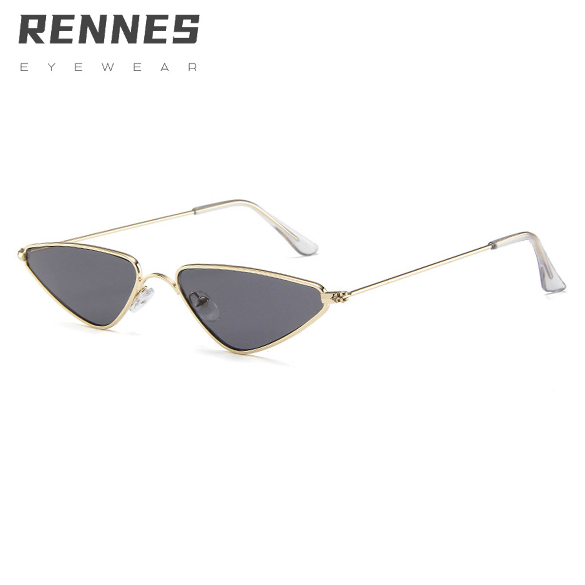 2021 gafas de sol de ojo de gato personalizadas europeas y americanas gafas de sol de triángulo de moda gafas de marco pequeño gafas de sol de metal de moda