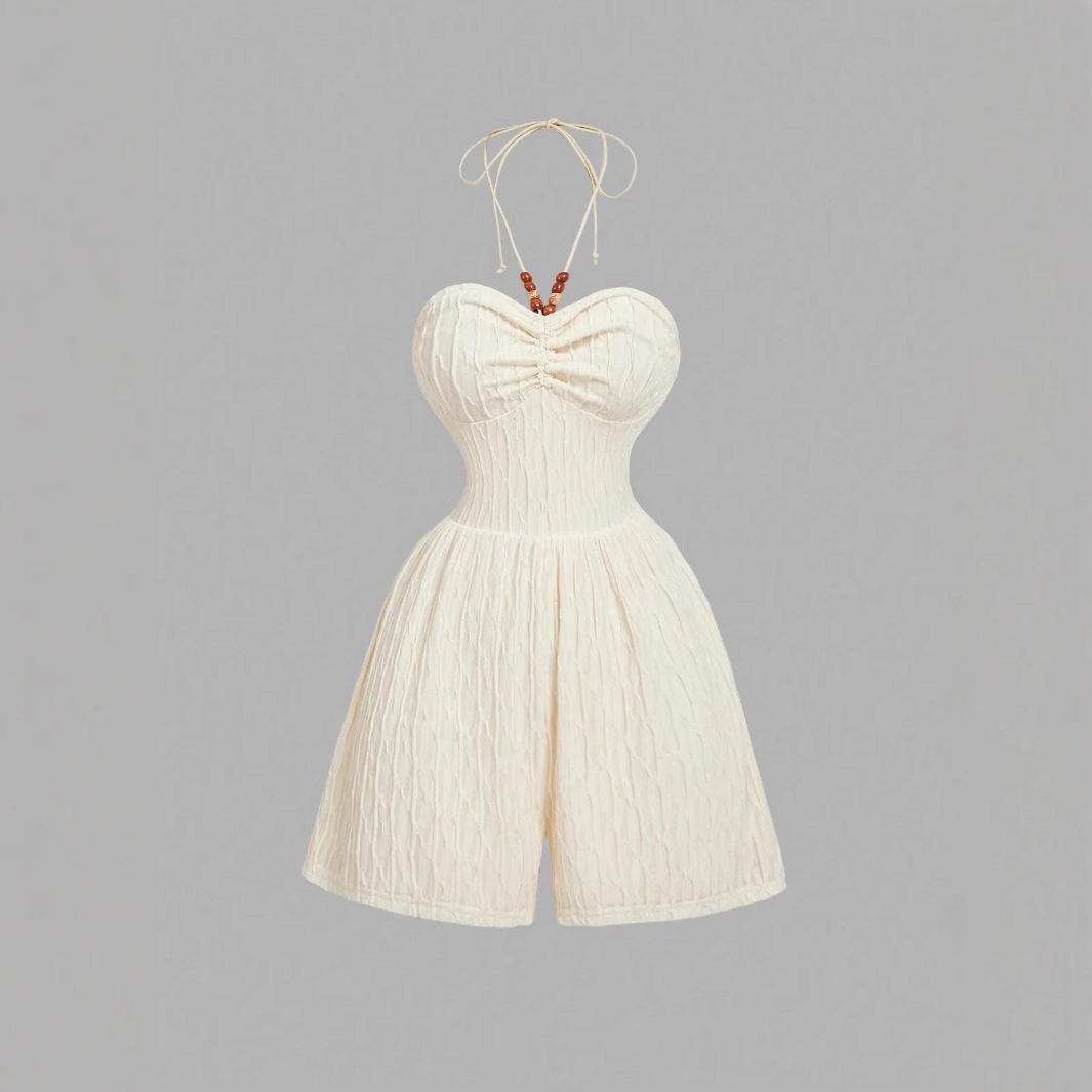 European and American Cross-Border Amazon 2025 New Women's Fashion Lace Hip-Covering Retro Jumpsuit Clothing Jumpsuit