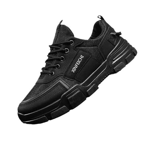 New Men's Slip-Resistant Work Shoes, Durable, Sporty, Casual, Black Trendy Board Shoes, Breathable, Spring Safety, Waterproof